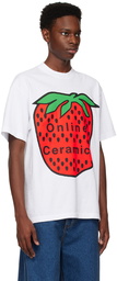 Online Ceramics White Strawberry T-Shirt