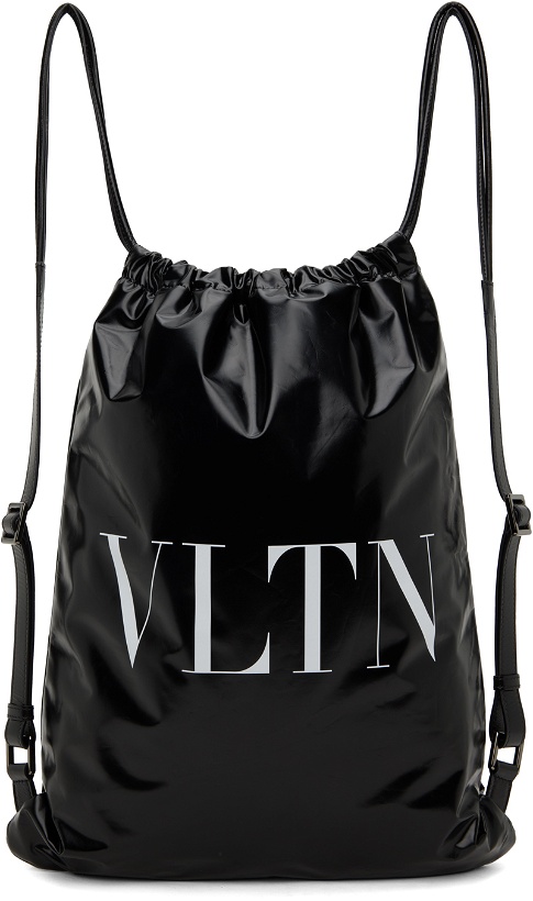 Photo: Valentino Garavani Black 'VLTN' Drawstring Backpack