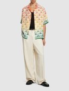 CASABLANCA - Monogram Print Silk S/s Shirt