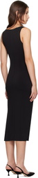 GUIZIO Black Cara Midi Dress