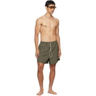Fear of God ESSENTIALS Khaki Logo Patch Swim Shorts