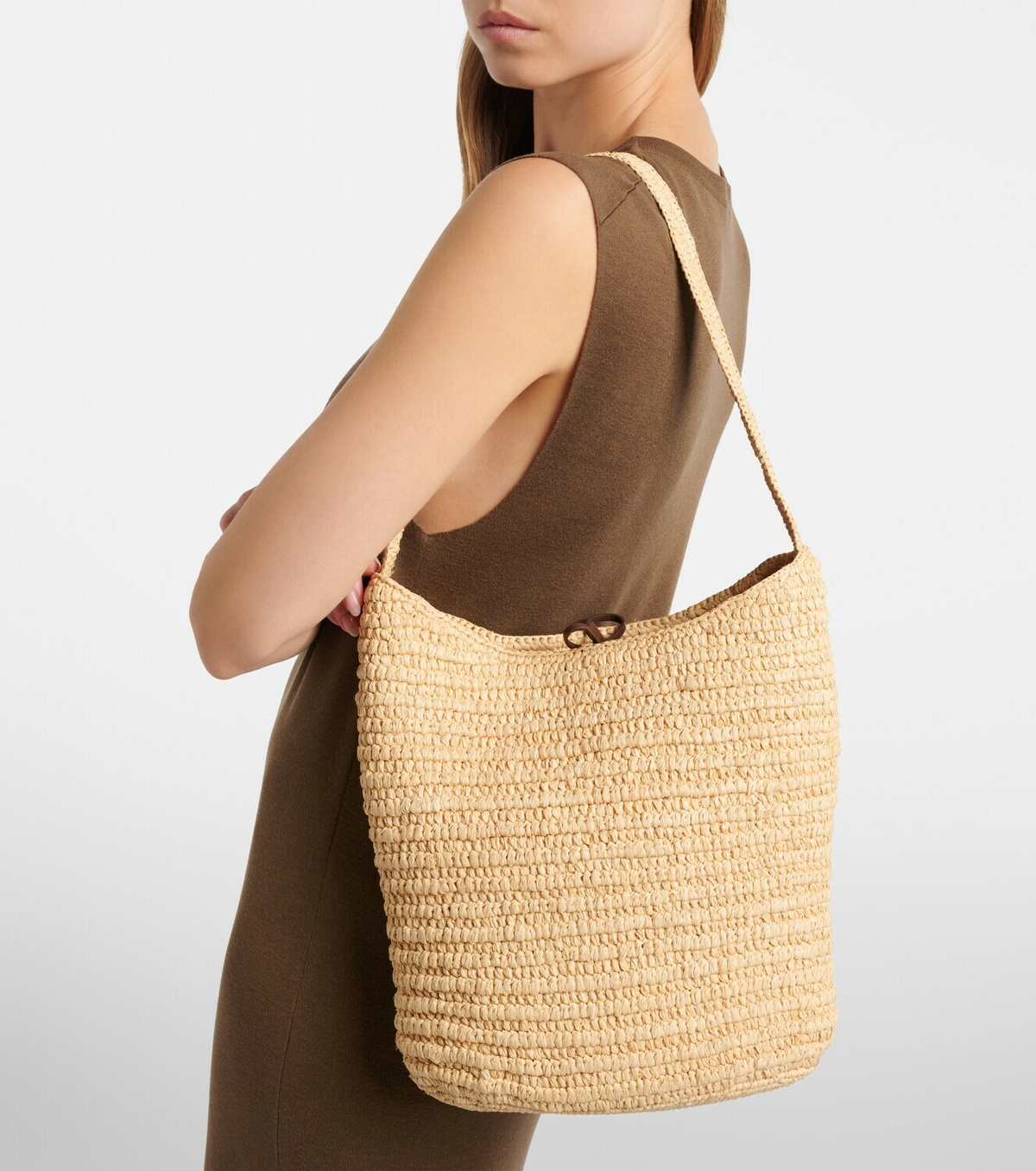 The Row Alma Medium raffia shoulder bag