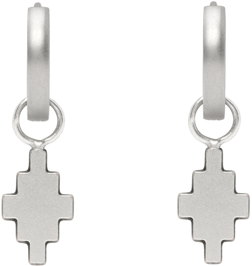 Marcelo Burlon County of Milan Silver Cross Pendant Earrings