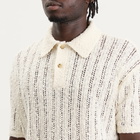 Picante Men's Pointelle Knit Polo Shirt in Ivory