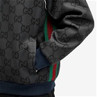 Gucci Men's Light Neoprene Jumbo GG Hooded Jacket in Grey