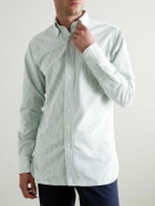 Kingsman - Button-Down Collar Striped Cotton Oxford Shirt - Green