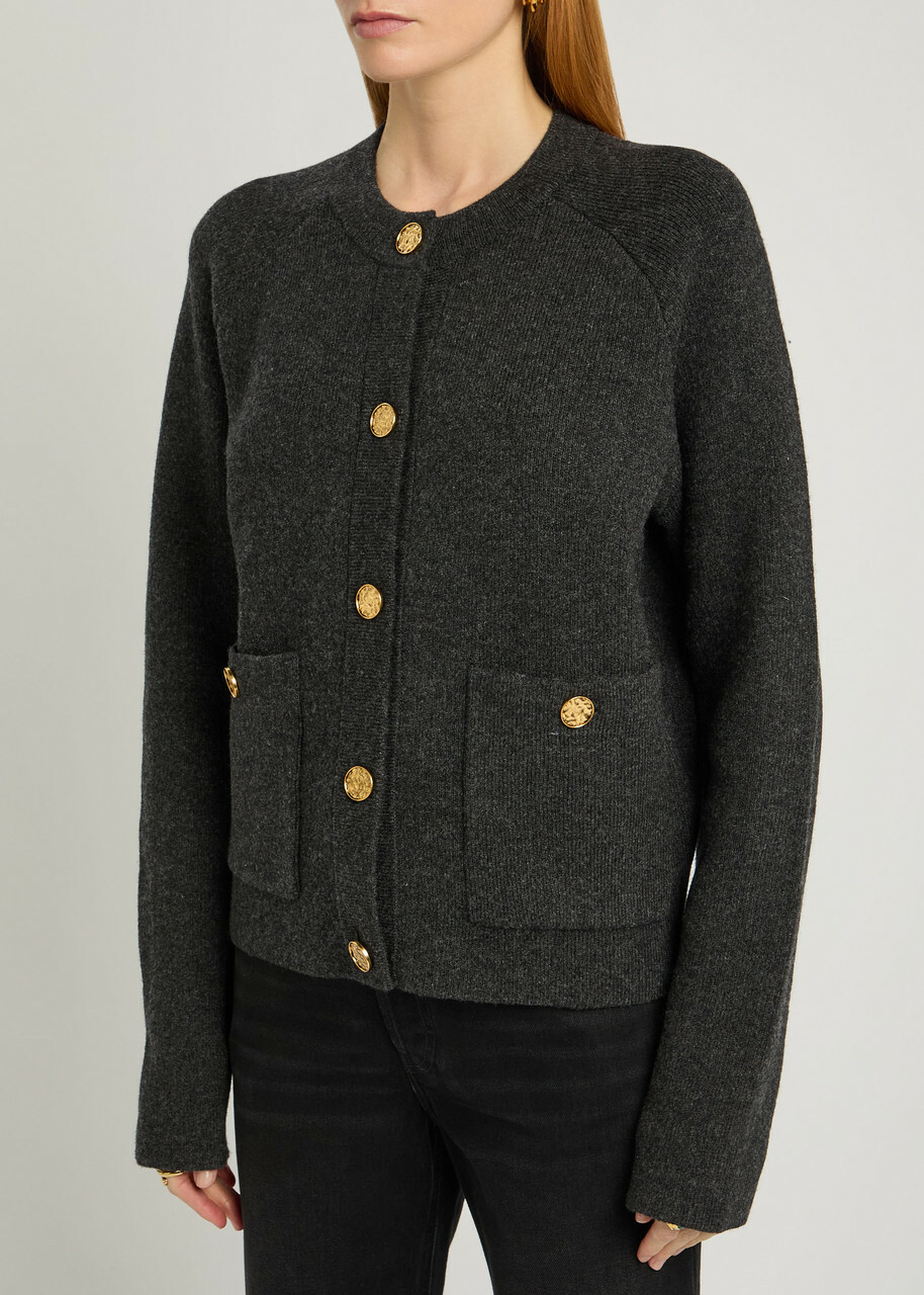 Toteme Wool-blend Cardigan Charcoal