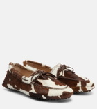 Le Monde Béryl Printed calf hair driving shoes