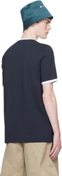 Marni Navy Cotton Contrast Trims T-shirt
