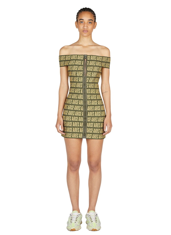 Photo: Aries Press Gothic Logo Mini Dress