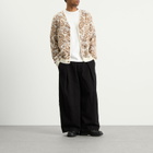 Wax London Men's Alban Floral Jacquard Cardigan in Natural/Brown
