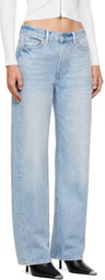 Alexander Wang Blue Float Crystal Hotfix Belt Loop Jeans