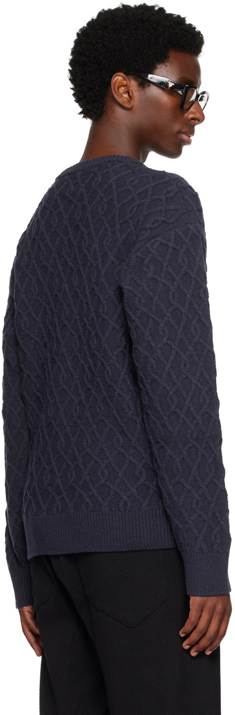 KOZABURO Navy Crewneck Sweater