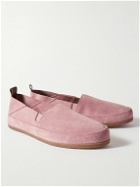Mulo - Travel Collapsible-Heel Suede Loafers - Pink