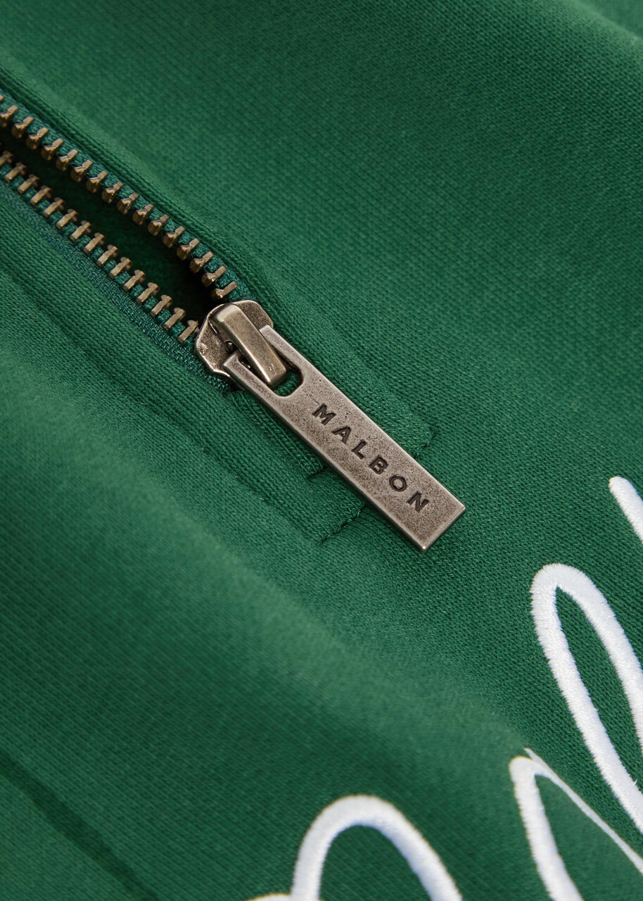 Malbon Ridge Logo Hooded Stretch-shell Anorak Jacket Green