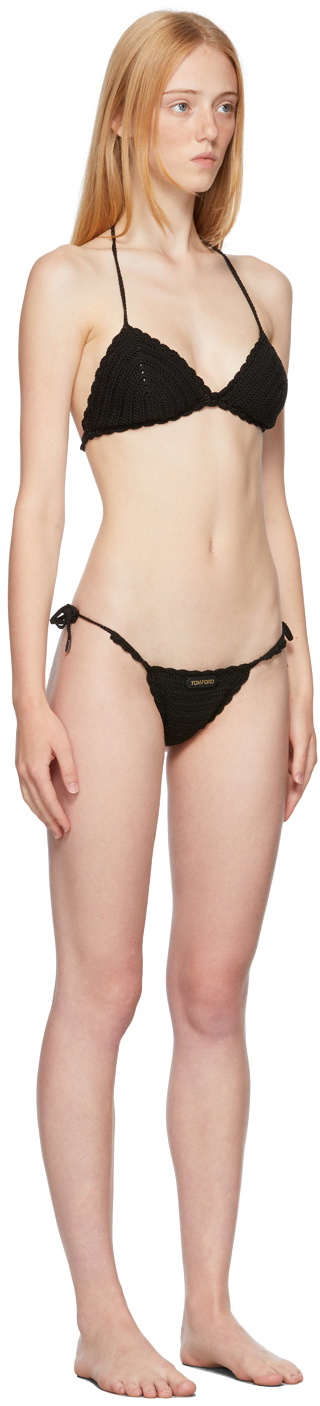 TOM FORD Black Knit Crochet Bikini