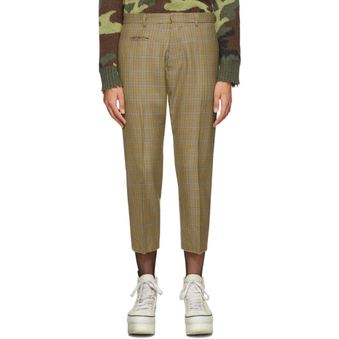 R13 Brown Tailored Drop Trousers R13