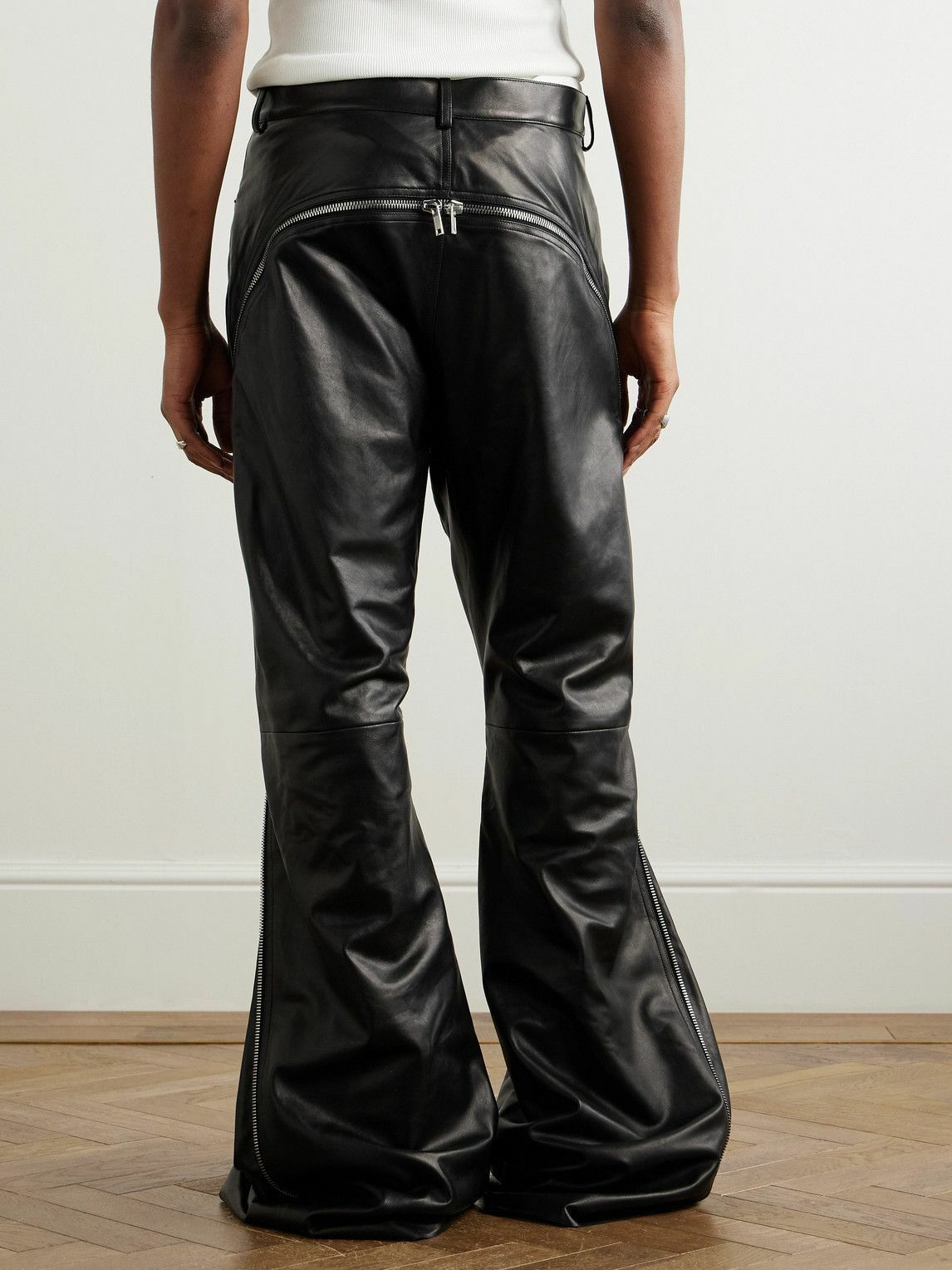 Rick Owens - Bolan Banana Flared Zip-Detailed Waxed-Leather