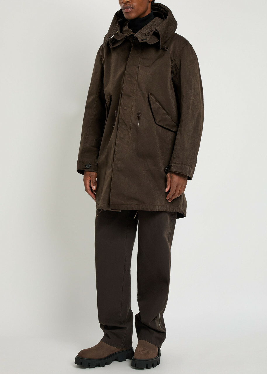 Ten C Hooded Parka Dark Brown