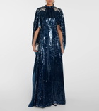 Erdem Caped sequined gown