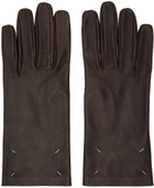 Maison Margiela Brown Four Stitches Gloves