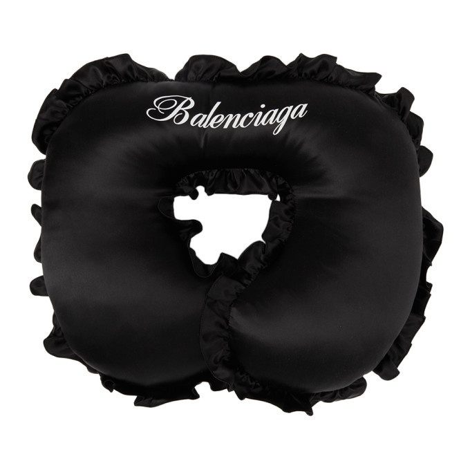 Photo: Balenciaga Black Silk Travel Pillow