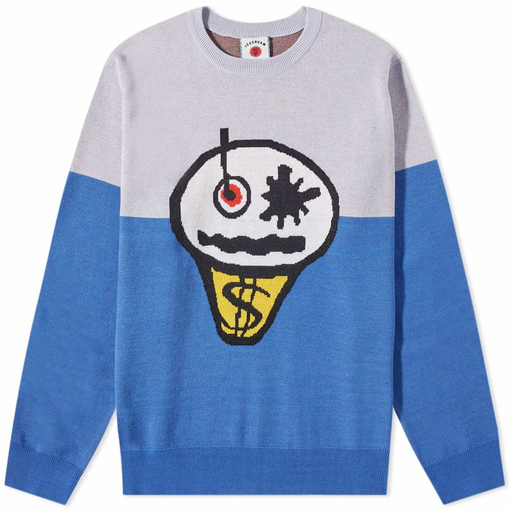 Photo: ICECREAM Men's Cone Knitted Jumper in Blue