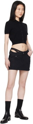 alexanderwang.t Black Logo Embroidered Polo Cardigan