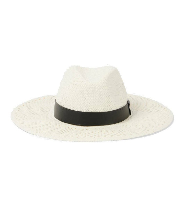 Photo: Max Mara Woven leather-trimmed Panama hat