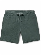 Hartford - Straight-Leg Cotton-Blend Terry Drawstring Bermuda Shorts - Gray