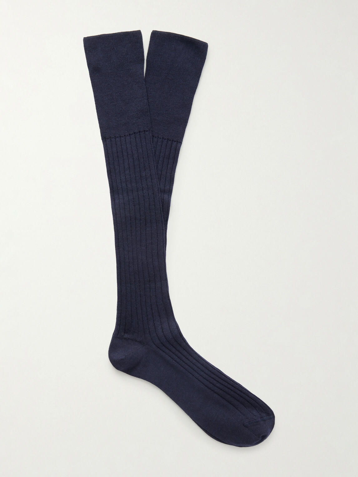 Brunello Cucinelli - Ribbed Wool and Cashmere-Blend Socks - Blue