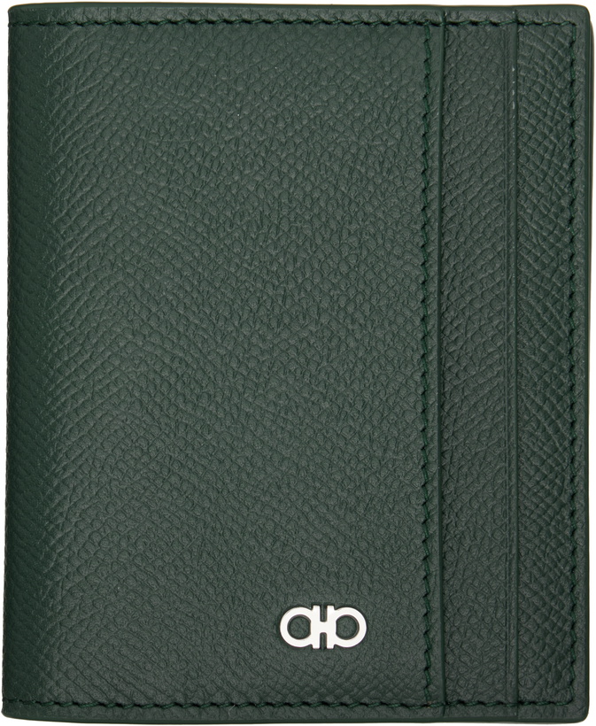 Photo: Ferragamo Green Gancini Window Credit Card Holder