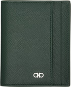 Ferragamo Green Gancini Window Credit Card Holder