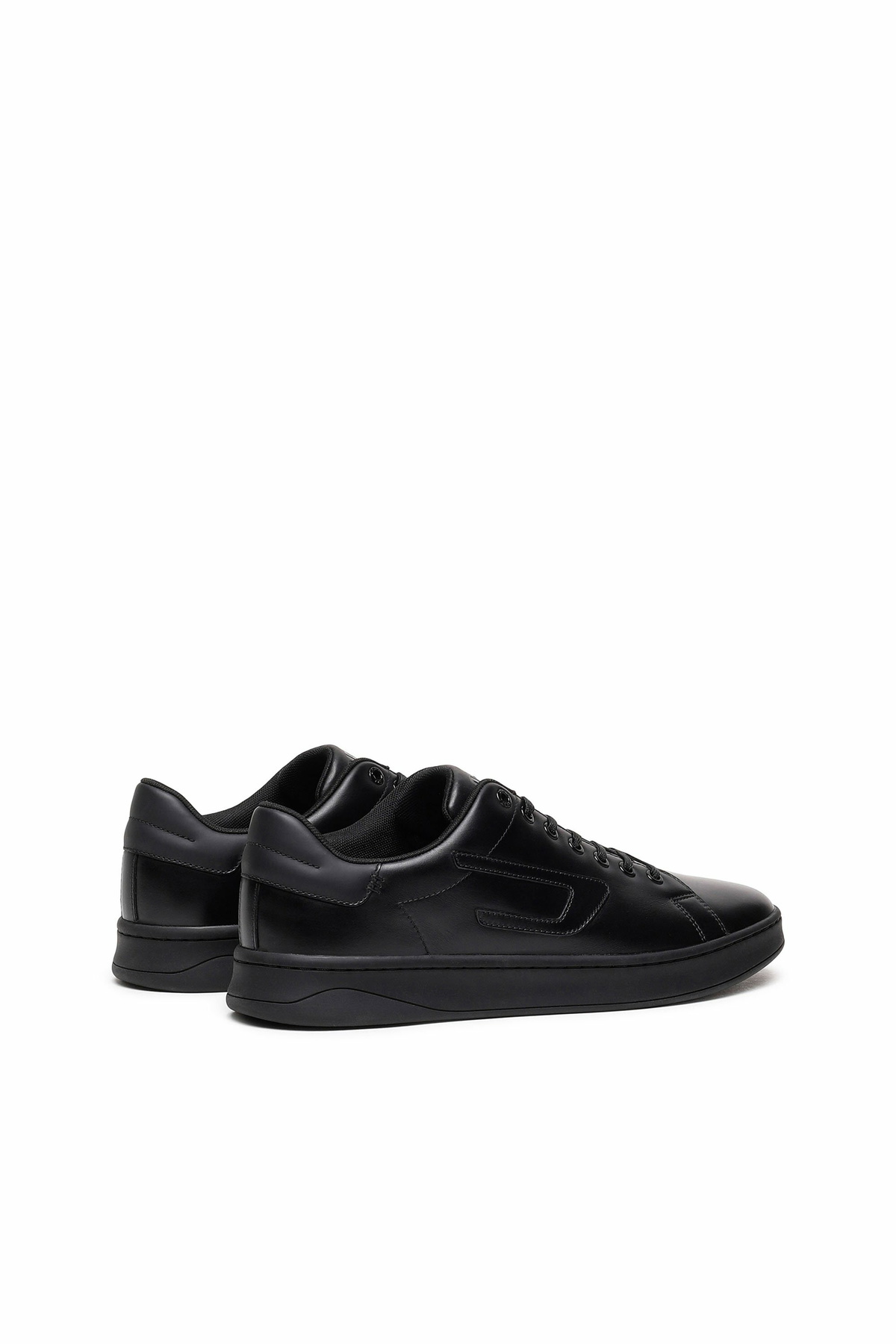 Diesel S-Athene Low-Low-top leather sneakers with D patch - Sneakers Mens in Black