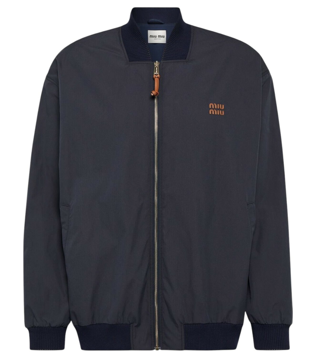 Miu Miu Logo embroidered technical jacket Miu Miu
