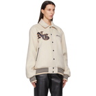 Noon Goons Beige Wanderes Varsity Jacket