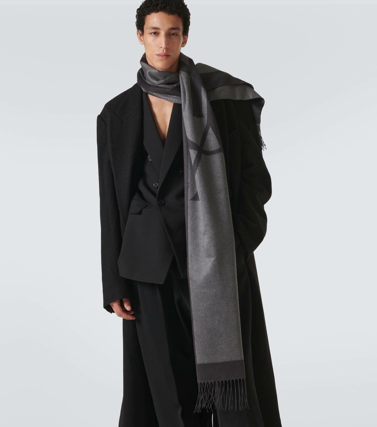 Saint Laurent Cassandre silk jacquard scarf