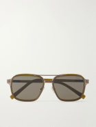 Zegna - Aviator-Style Metal Sunglasses - Green