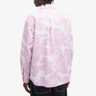 A Bathing Ape Men's Solid Camo Button Down Shirt in Pink