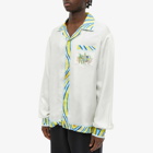 Casablanca Men's Aquatique Long Sleeve Silk Shirt in White