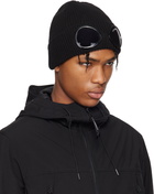 C.P. Company Black Cotton Goggle Beanie