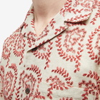 Portuguese Flannel Men's Tapestry Nature Vacation Shirt in Beige/Red