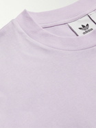 adidas Originals - Logo-Embroidered Printed Cotton-Jersey T-Shirt - Purple
