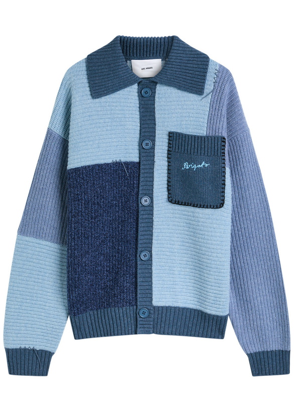 Photo: Axel Arigato Franco Colour-block Wool-blend Cardigan Blue