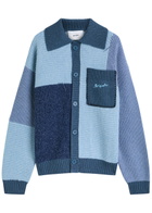 Axel Arigato Franco Colour-block Wool-blend Cardigan Blue
