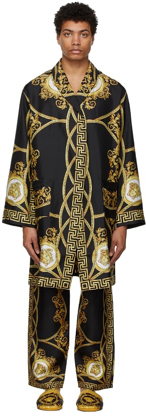Photo: Versace Underwear Black Barocco Print Robe