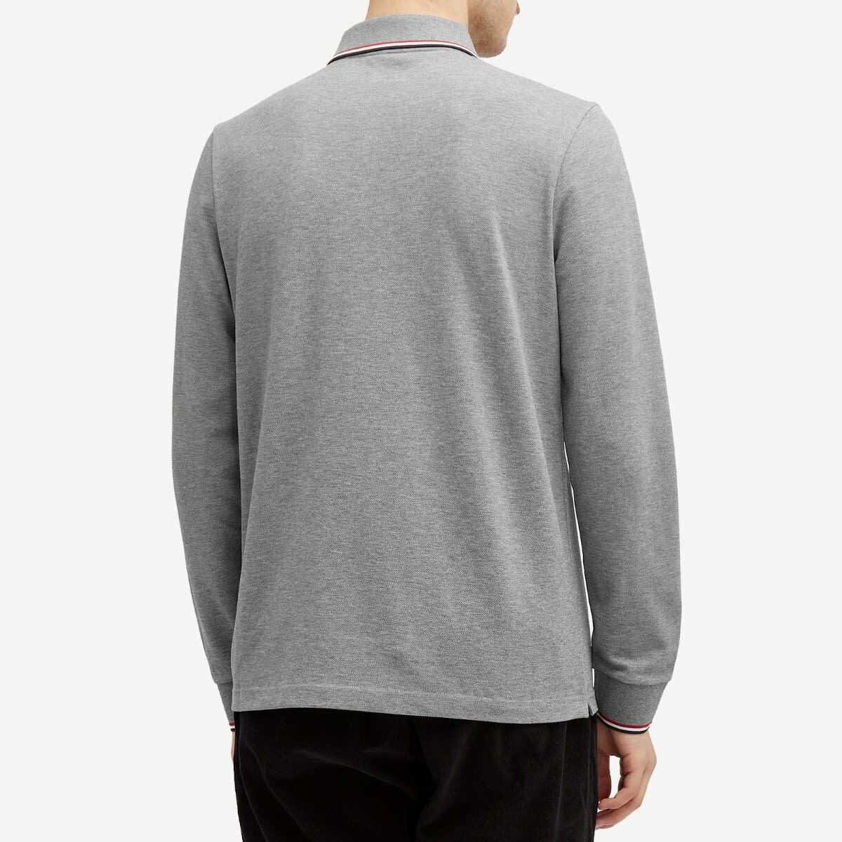 Moncler Men's Long Sleeve Polo T-Shirt in Grey