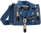 Moschino Blue Denim Biker Bag