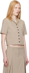 Sandy Liang Taupe Beverly Jacket