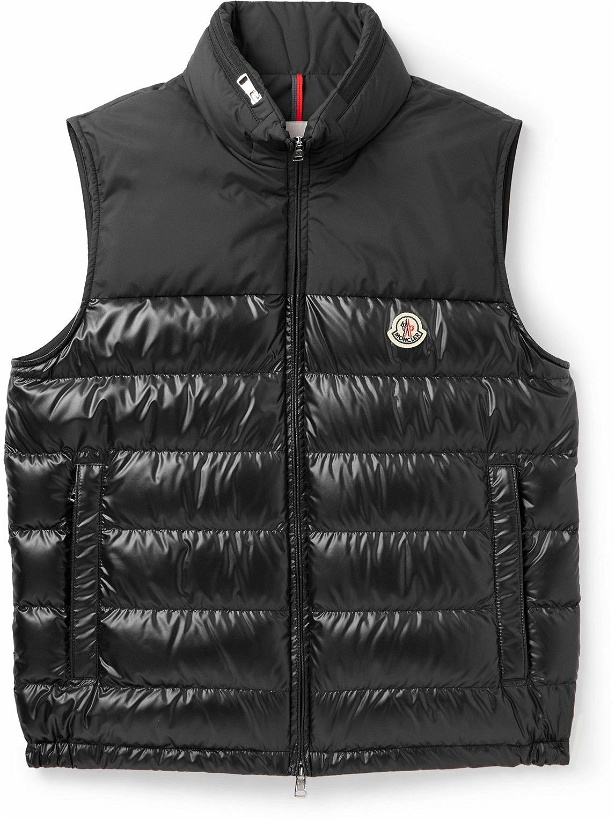 Photo: Moncler - Logo-Appliquéd Quilted Shell Hooded Down Gilet - Black